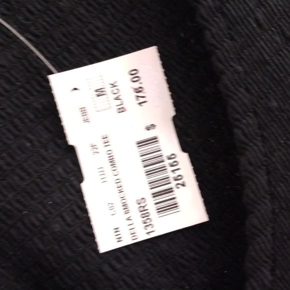 NATION LTD DELLA SMOCKED CBLACK COMBO TEE. SIZE MED - Picture 5 of 7